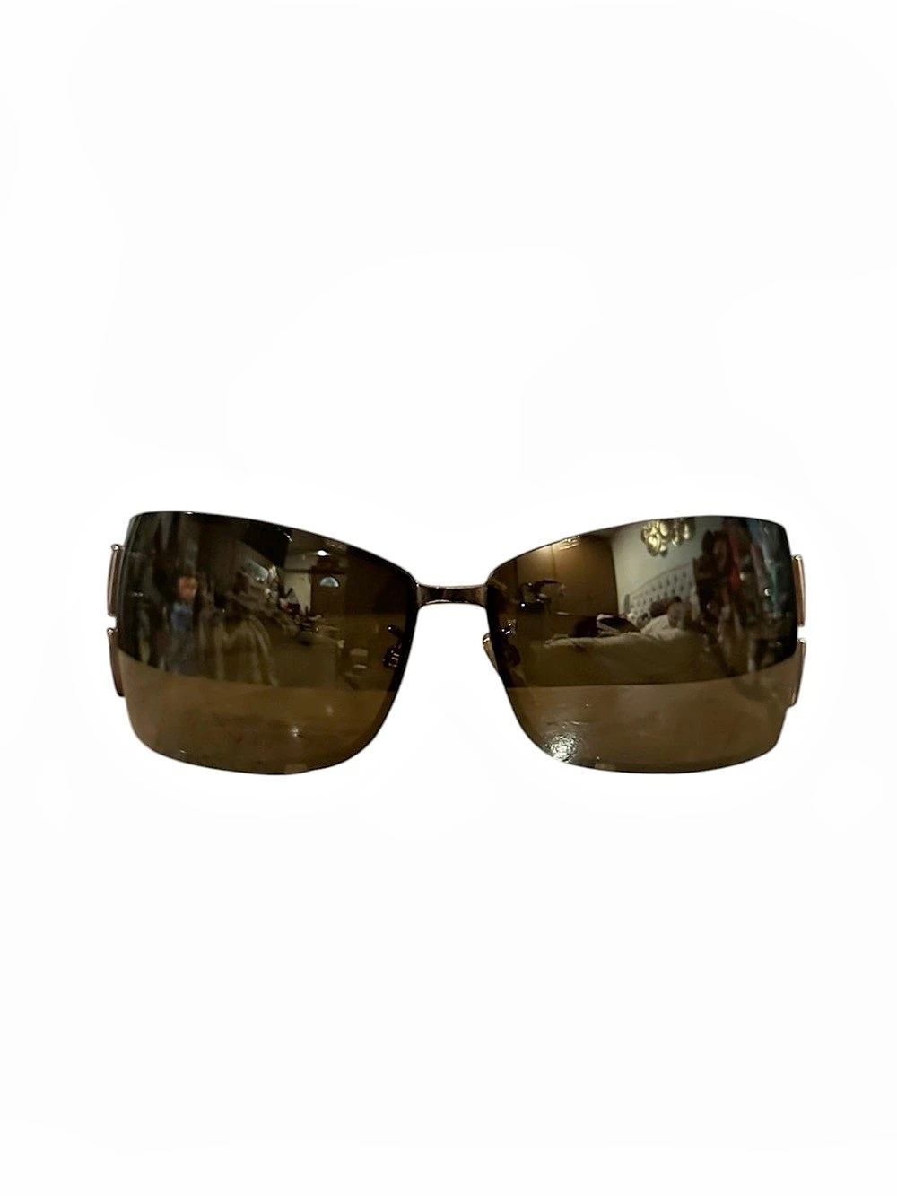 RARE Vintage Givenchy 4G Rhinestone Shield Sunglasses Made in Italy Y2K / Givenc
